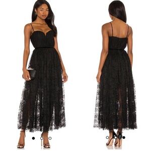 SAU LEE Selena Lace Dress in Black Size 8